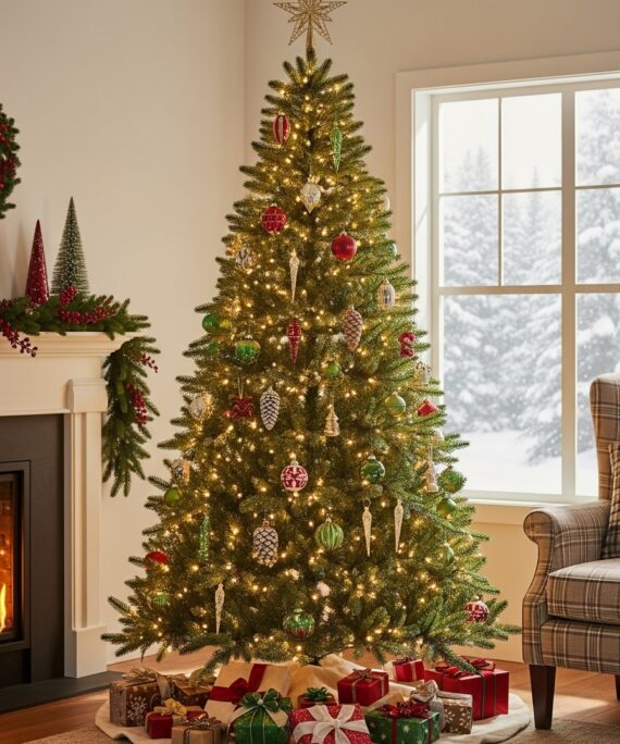 7 Feet Pine Christmas Tree  Pre Lit