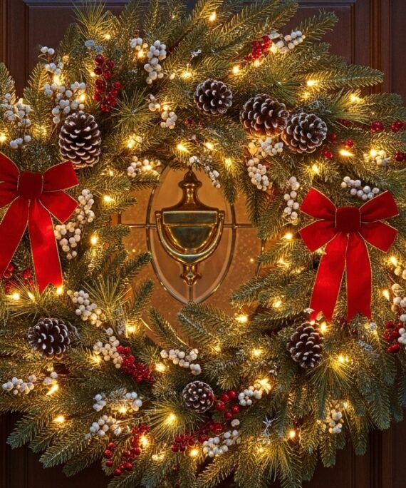 Pre Lit Christmas Wreath 30 inches